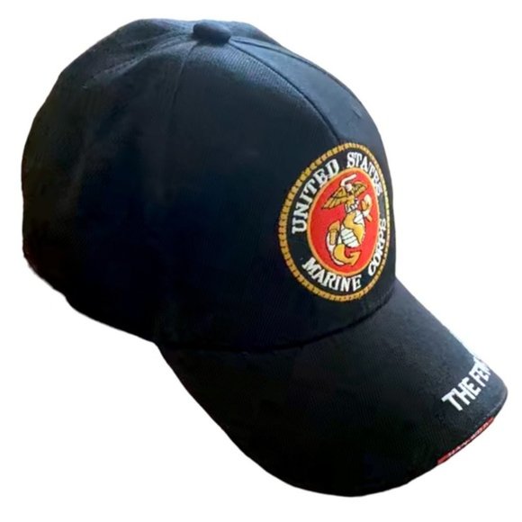 Marine Corps Baseball Cap Patriotic Trucker Hat USMC Embroidered Blue Unisex Men - Picture 7 of 14